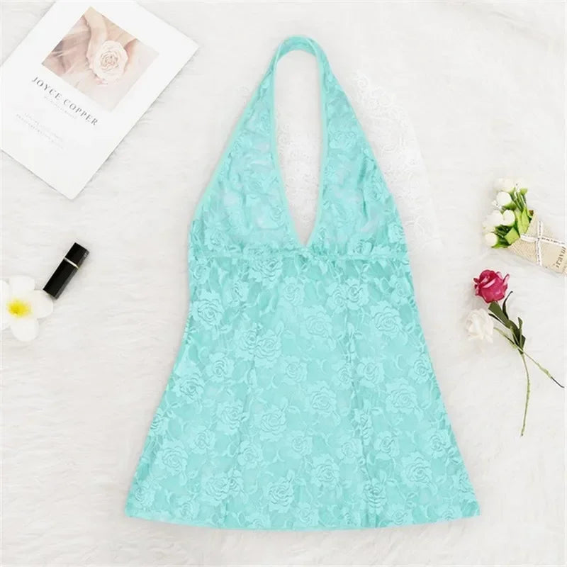 Women's Nighties Summer Lace Nightdress Underwear Sexy Lingerie Nightgown Female Underwear Dress Panties Sleepwear