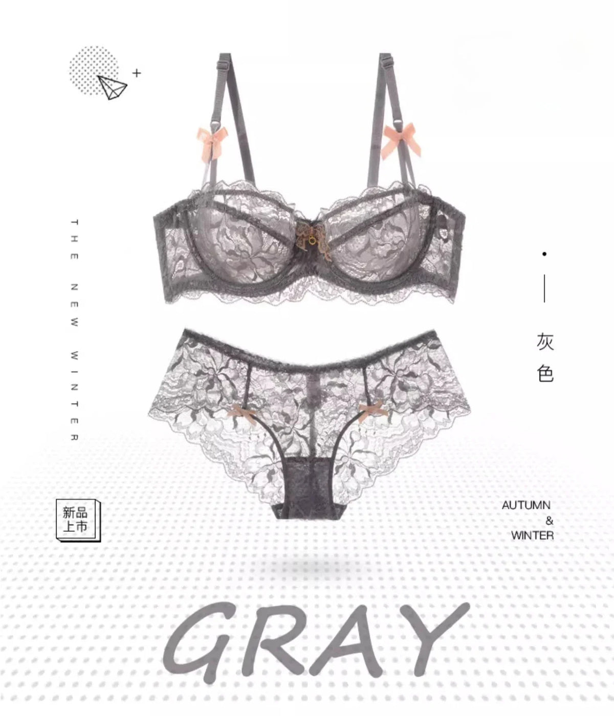 MOYISU Summer Lingerie Set Sheer French Lace Minimiser Bra Briefs Ultra Thin Sexy Women's Underwear Big Bust Sexy Tushy & Panty